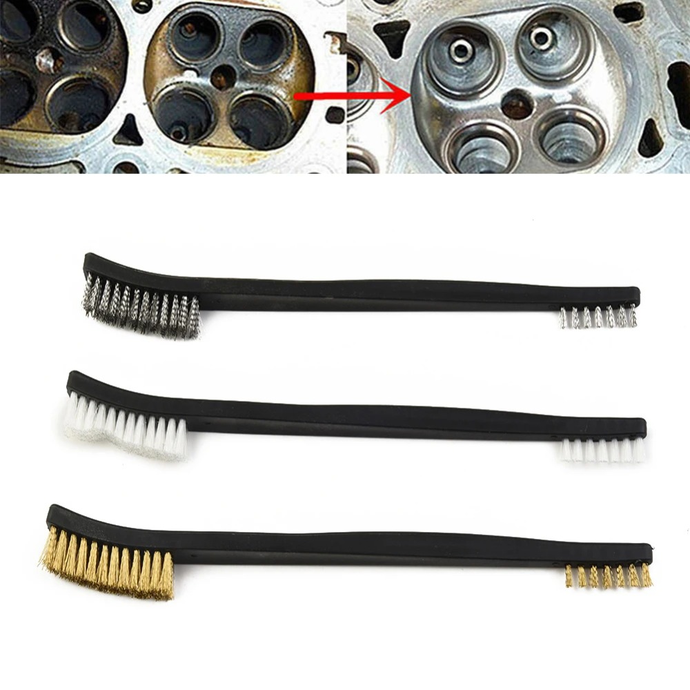Hand Tools And Workshop Equipment - ハンドツールブラシワークショップ機器高級ホットワイヤーブラシ5個入り真鍮製クリーニング研磨ダブルヘッド金属錆除去