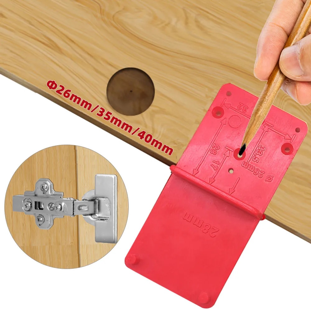 Dovetail Marking Guide - ヒンジ穴ドリルガイド位置決めマークテンプレート 26/35/40 ミリメートルヒンジ取り付け治具ドアキャビネットヒンジ穴ロケーター木工