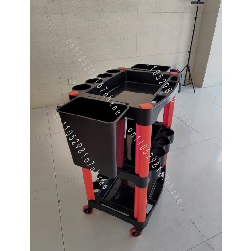 Workshop Tools Car - メイクアップアーティスト、洗車、家庭用ガレージ向けのポータブルワークショップトロリー、頑丈な3段キャスター付き美容ツールキャビネット