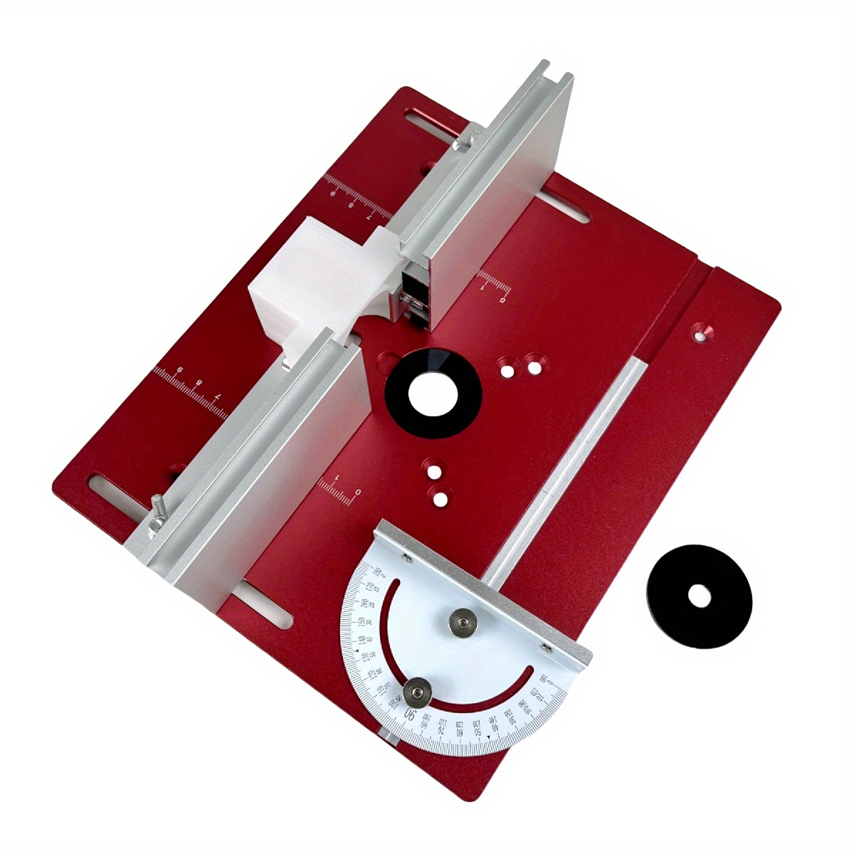Router Table Insert - アルミ製ルーターテーブルインサートプレート、木工ベンチ用ルーターフリッププレート（マイターゲージガイド付き）、アルミ製フェンス JJ2126BC