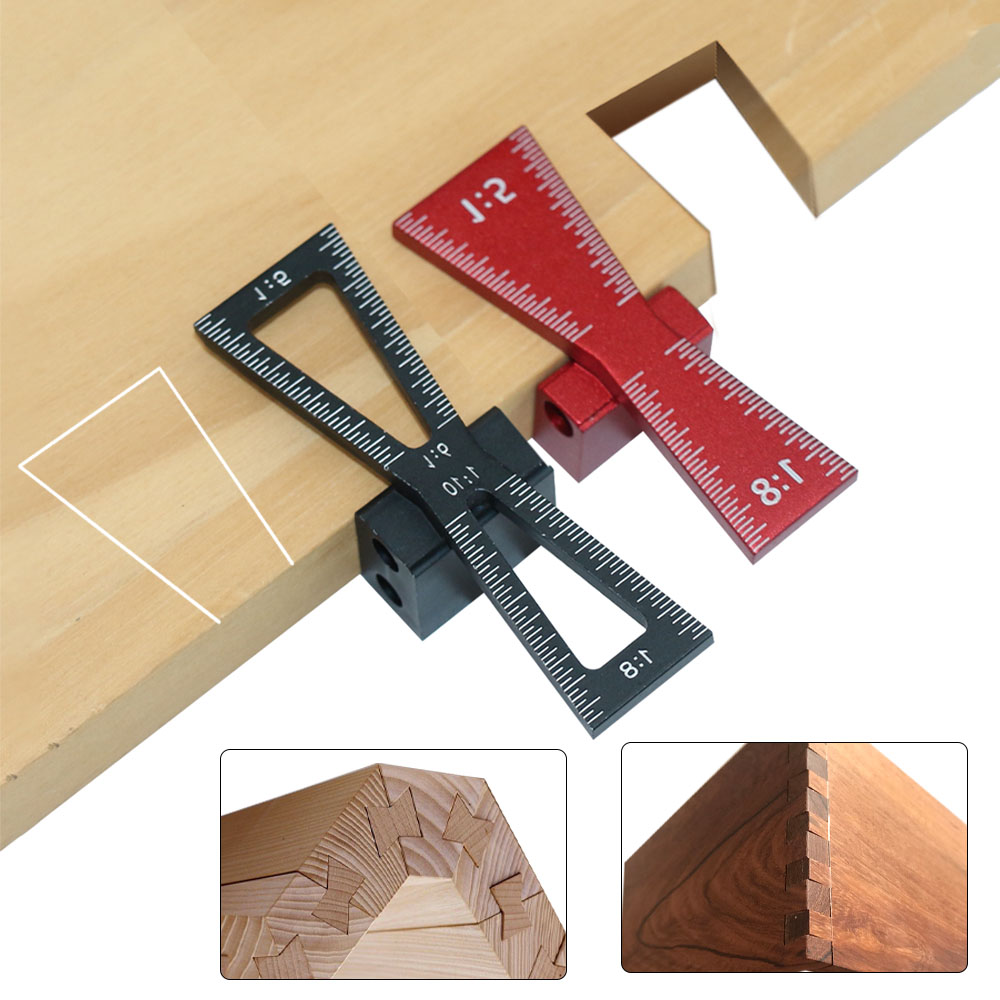 Dovetail Marking Guide - 木工ダブテールマーカー アルミニウム合金ダブテールマーキングテンプレート 1:5、1:6、1:8、1:10のスロープを備えた正確なダブテールガイド
