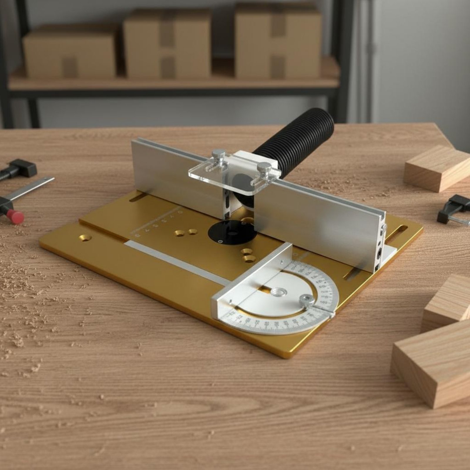 Router Table Insert - 大工用ベンチトップルーターテーブル、角度ゲージ付きアルミ製ルーターテーブルインサートプレート、ワークショップ用彫刻機フリッププレート