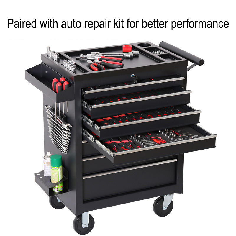 Workshop Tools Car - 5段引き出し収納ツールボックストロリー、多機能自動車修理ハードウェアモバイルメンテナンスツールキットキャビネット