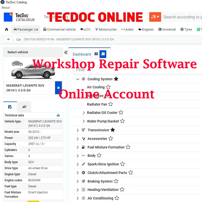 Workshop Tools English - 2026年オンラインアカウント ワークショップ修理ソフトウェア用 Aut0-data用 A11data用 自動車修理ツール用 英語・フランス語対応