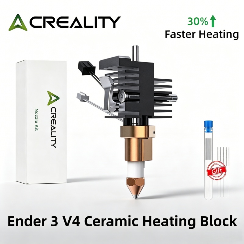 Creality Printer Ender 3 - Creality公式Ender 3 V4セラミック加熱ブロックキット、30%高速加熱、詰まり防止一体型エクストルーダーホットエンド、3Dプリンター部品