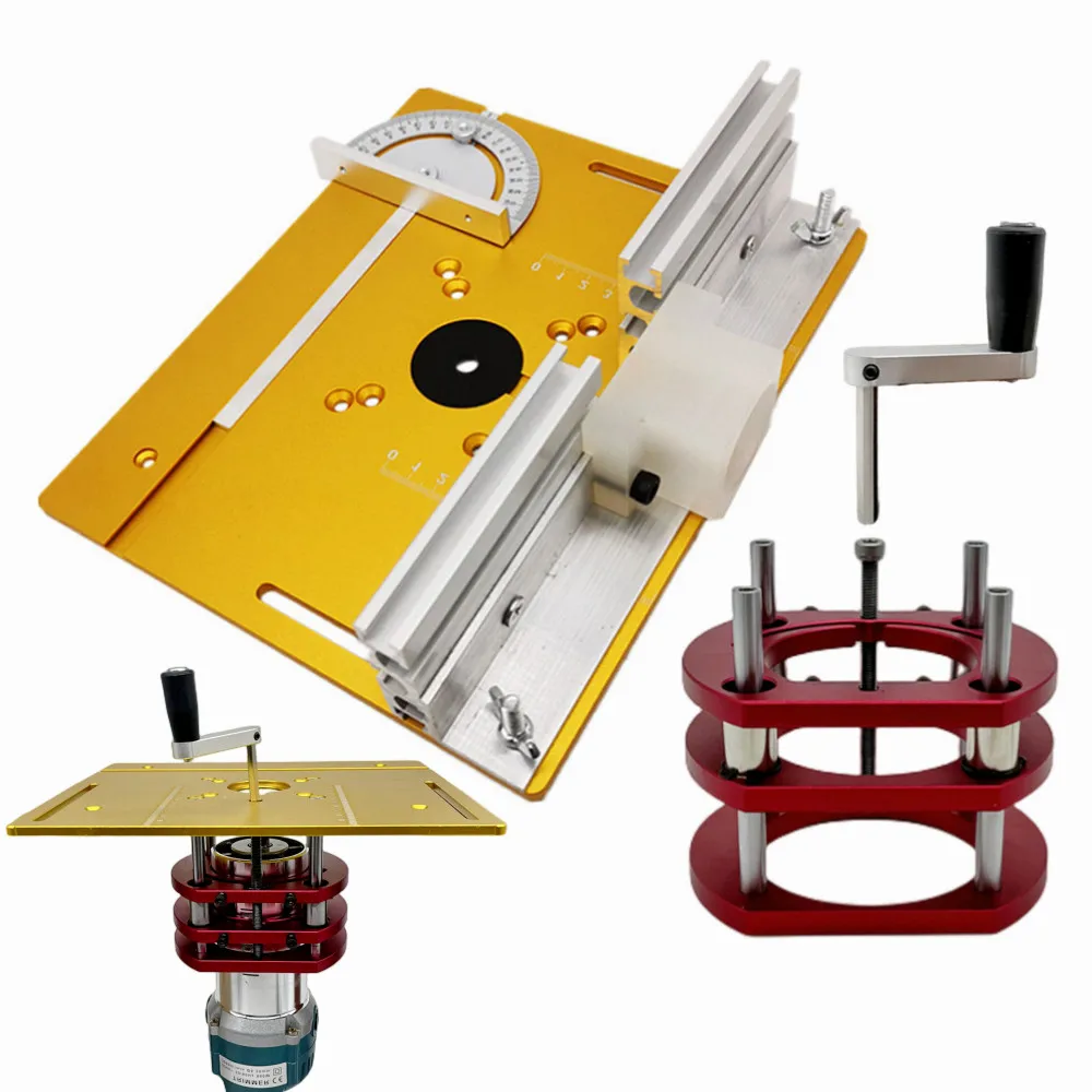 インサートプレート付きアルミニウムルーターリフトキット、直径 - Router Table Insert のレビューと価格