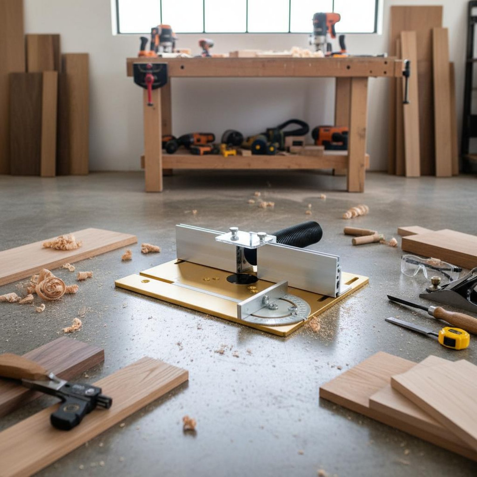 大工用ベンチトップルーターテーブル、角度ゲージ付きアルミ製ル - Router Table Insert のレビューと価格