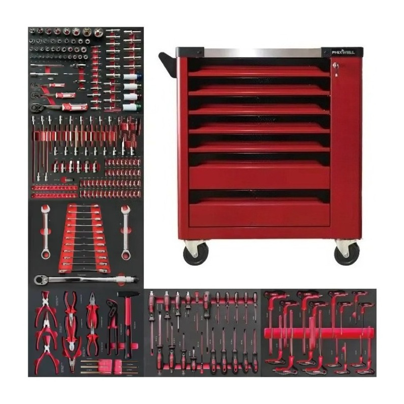 カスタマイズロゴとカラーが選べるプロ仕様自動車整備用7段ロー - Workshop Tools Logo のレビューと価格