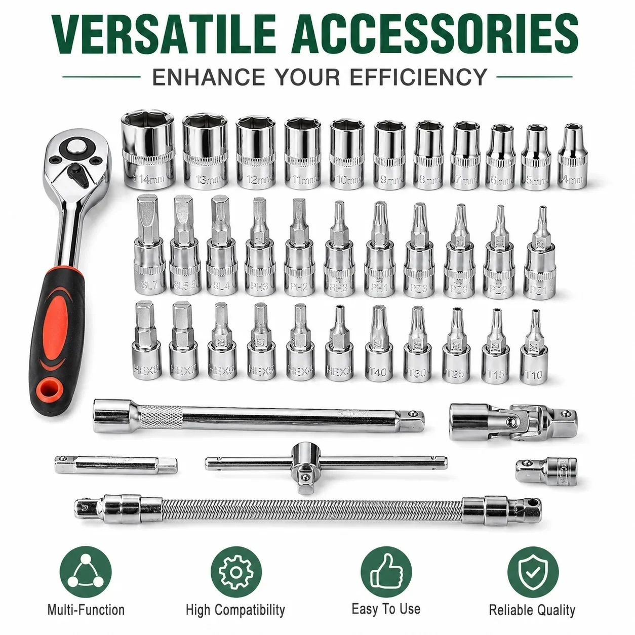46点セット 自動車整備用車載ソケット修理セット 家庭用工具 - Workshop Tools Sale のレビューと価格